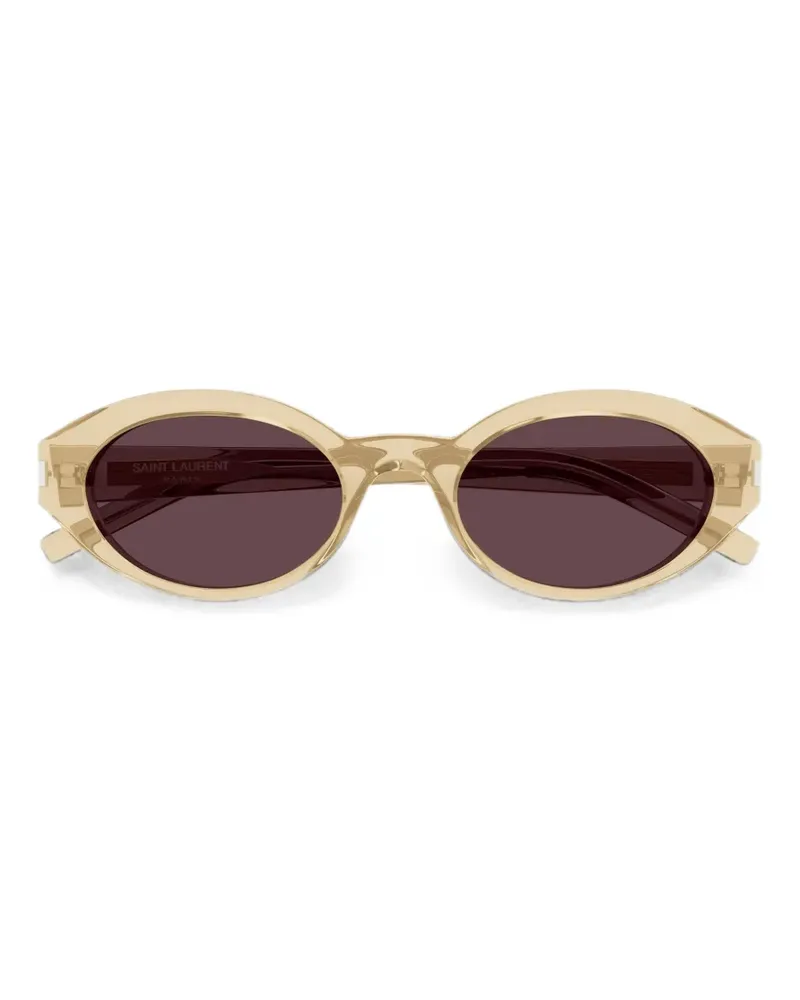 Saint Laurent Sonnenbrille mit rundem Gestell - Nude Nude