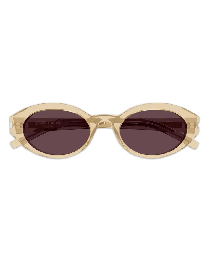 Saint Laurent Sonnenbrille mit rundem Gestell - Nude Nude