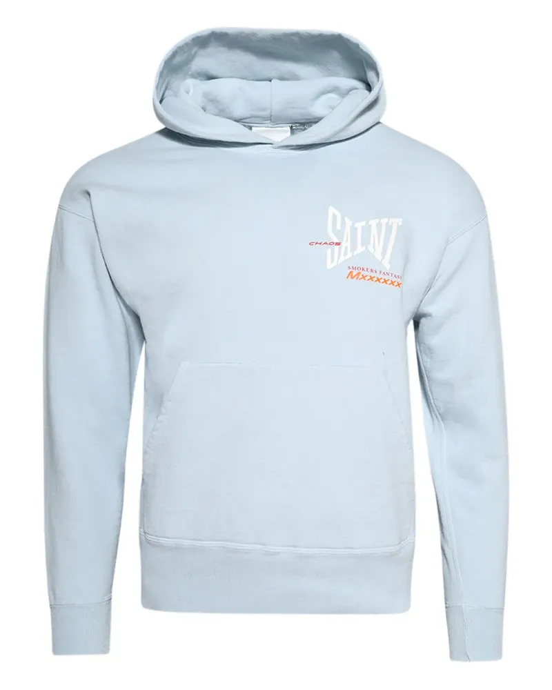 SAINT MXXXXXX Hoodie mit Logo-Print - Blau Blau