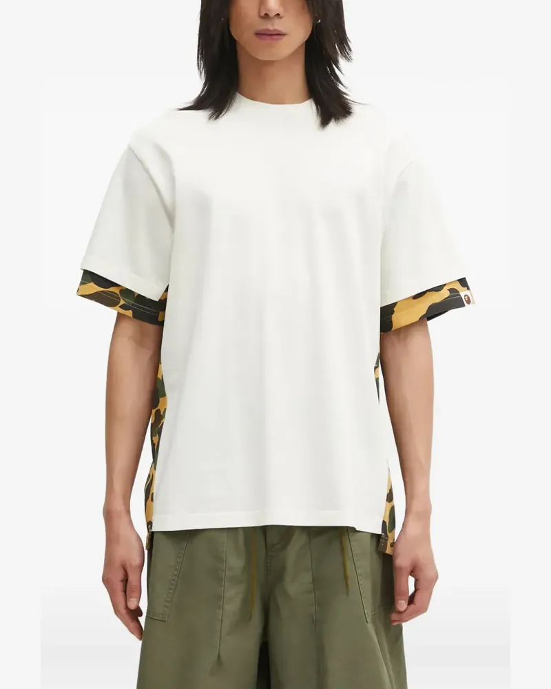 BAPE 1st Camo Heavy Washed Blocking T-Shirt - Nude Nude