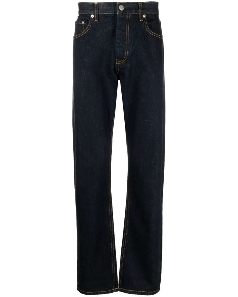 Helmut Lang Halbhohe 98 Straight-Leg-Jeans Blau