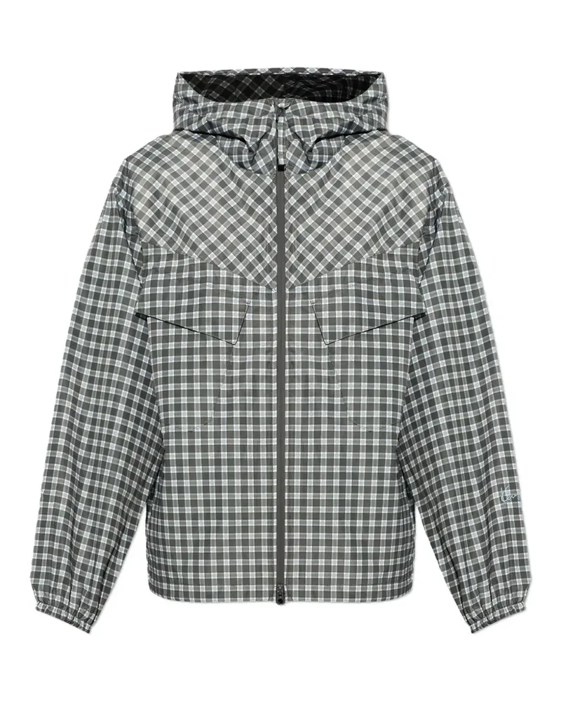 Kenzo Checks Kapuzenjacke mit Karomuster - Grau Grau