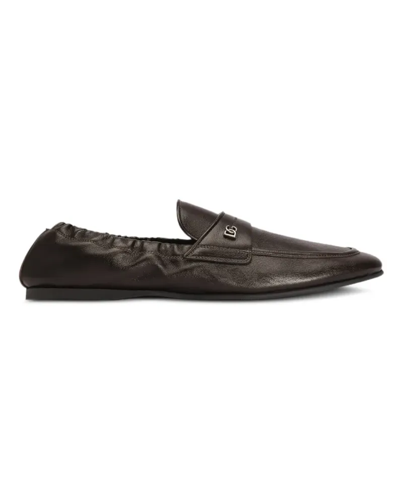 Dolce & Gabbana Slipper aus Kalbsleder - Braun Braun