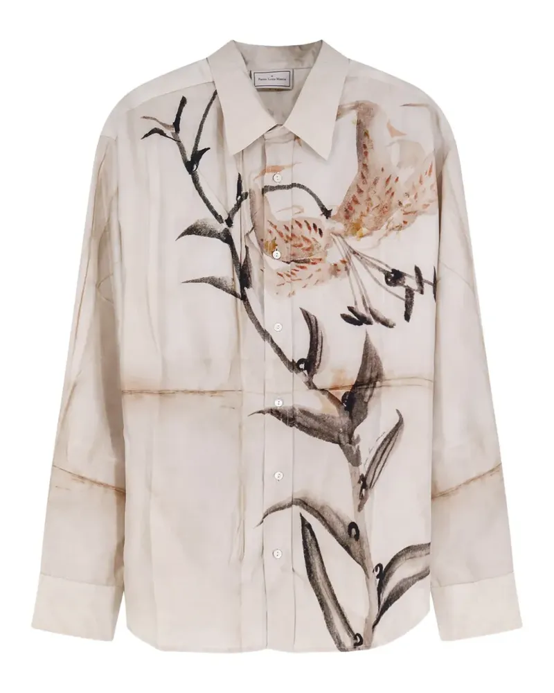 Pierre-Louis Mascia floral-pattern silk shirt - Nude Nude