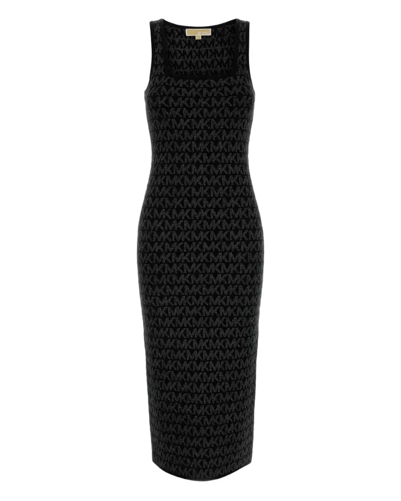 Michael Kors logo-jacquard midi dress - Schwarz Schwarz