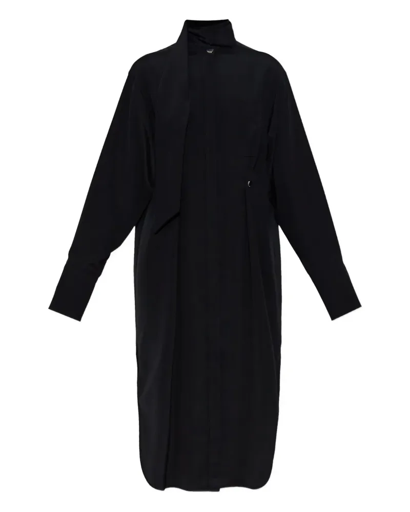 SPORTMAX Midikleid mit Schleifenkragen - Schwarz Schwarz