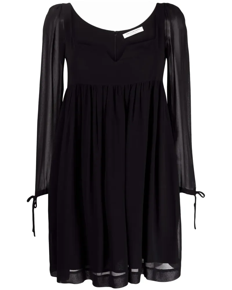 Philosophy Di Lorenzo Serafini Kleid mit Plissee - Schwarz Schwarz