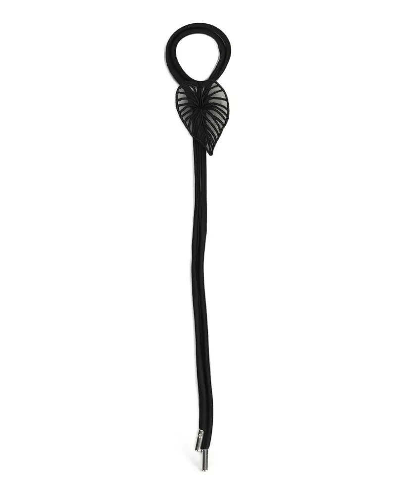 David Koma Kordelarmband mit Blattdetail - Schwarz Schwarz