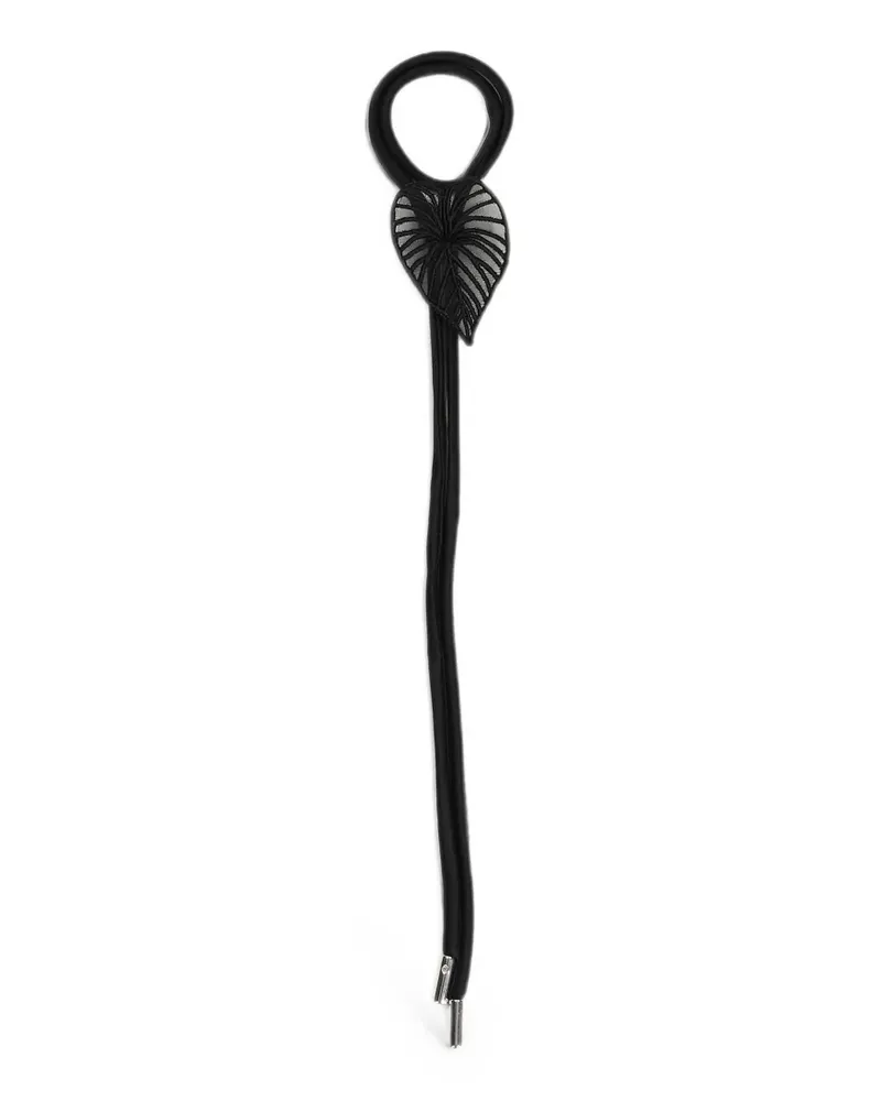 David Koma leaf-detail cord bracelet - Schwarz Schwarz