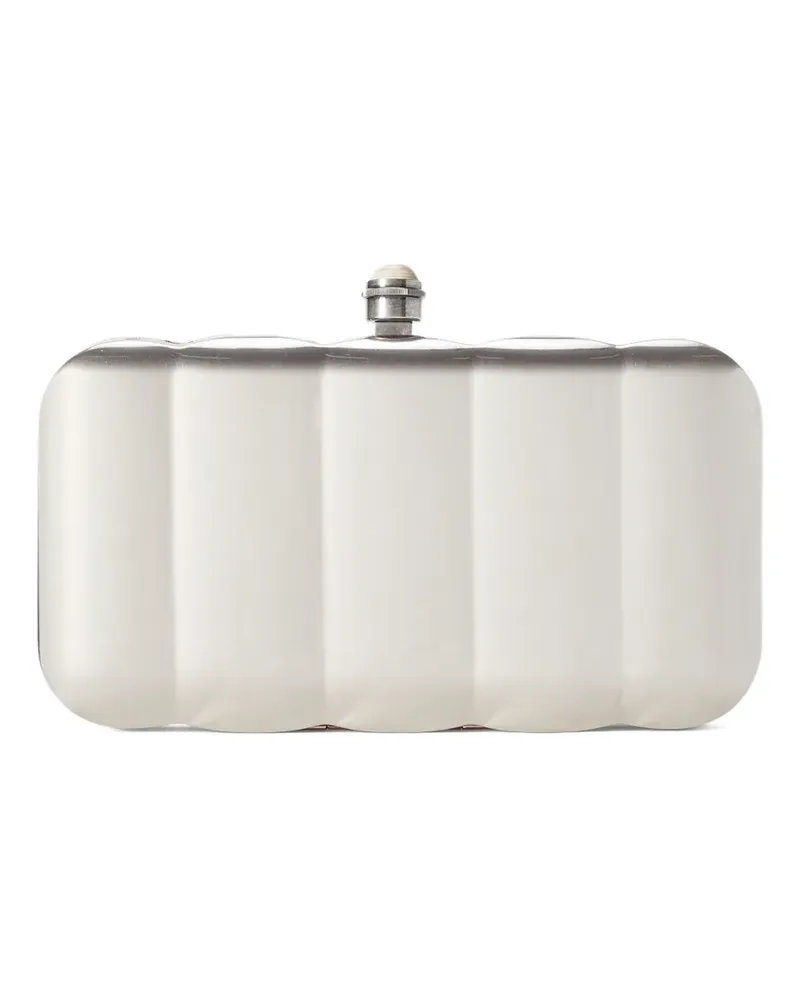 Ralph Lauren panelled metallic clutch bag - Silber Silber
