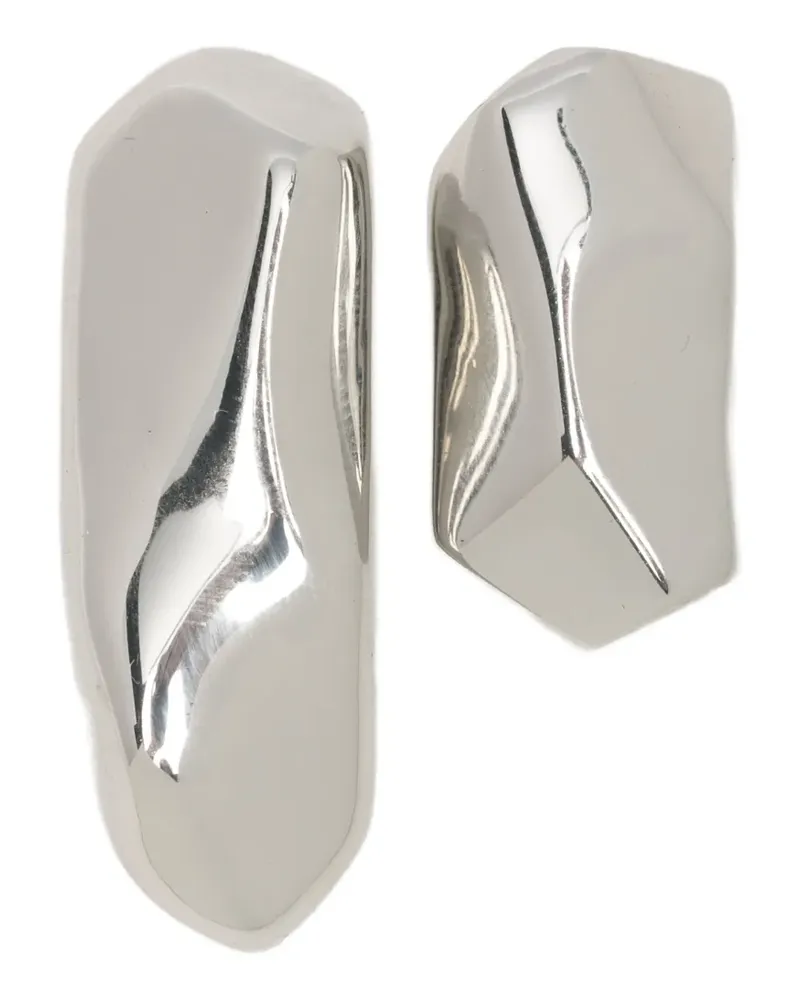 Erika Cavallini Skulpturale Ohrringe in unregelmäßiger Form - Silber Silber