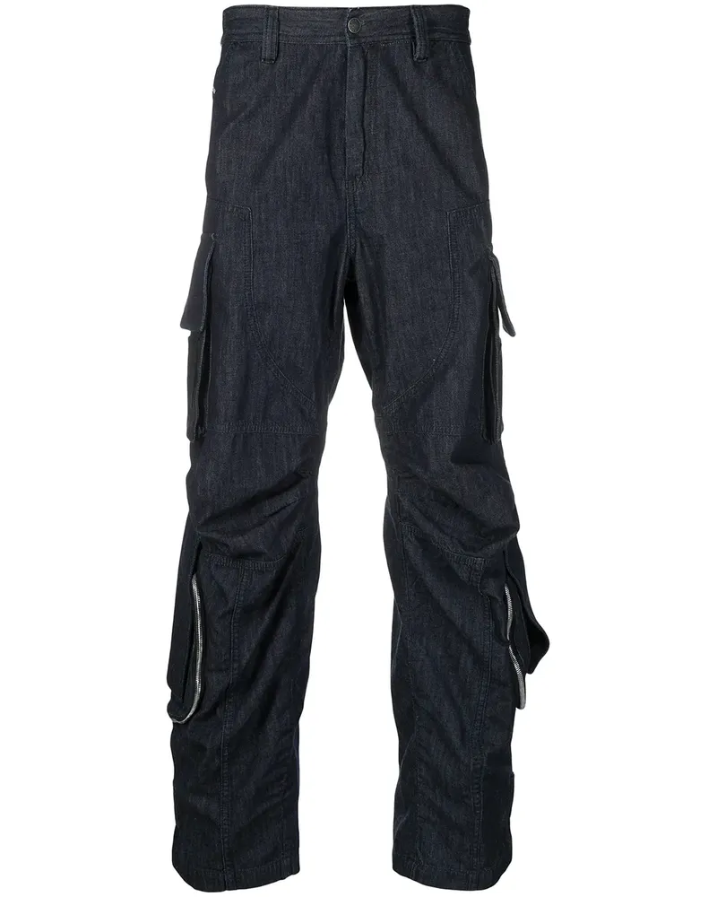 Diesel Halbhohe Cargo-Jeans - Blau Blau
