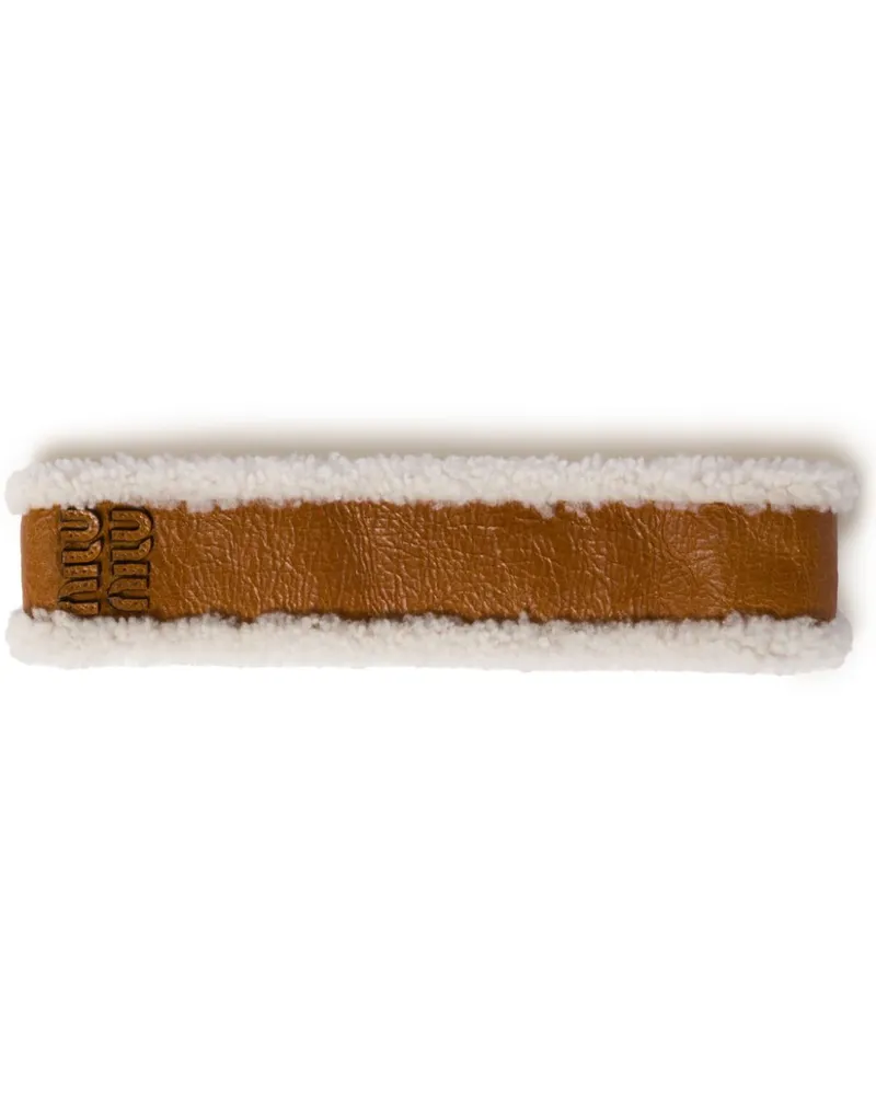 Miu Miu Shearling-Haarreif - Braun Braun