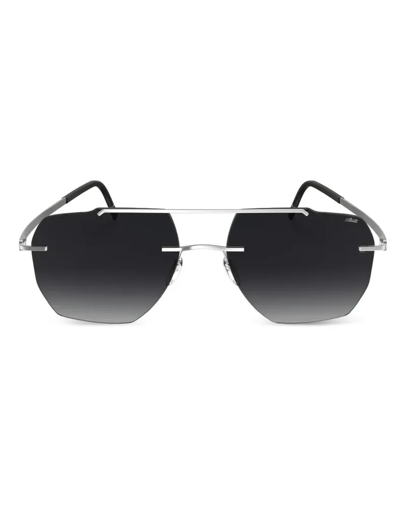 Silhouette geometric-frame sunglasses - Silber Silber