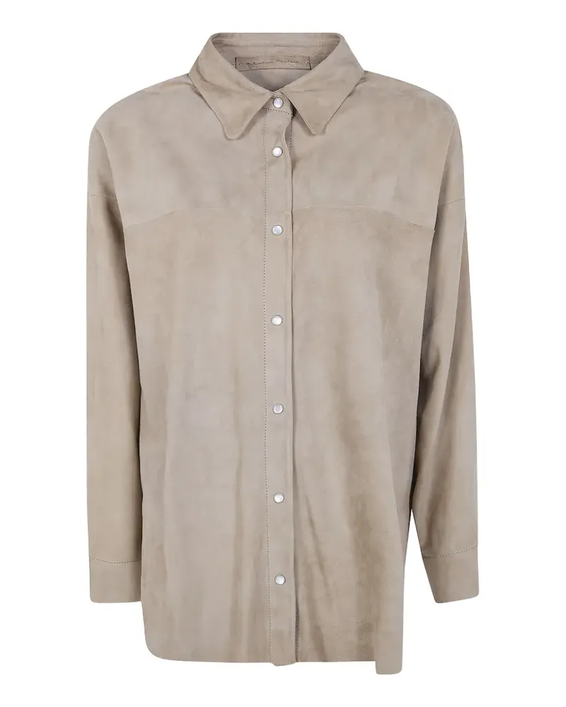 Salvatore Santoro Lederrock mit Fransen - Nude Nude