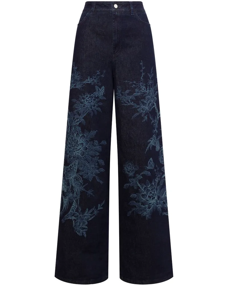 Alberta Ferretti Jeans mit Blumen-Print - Blau Blau