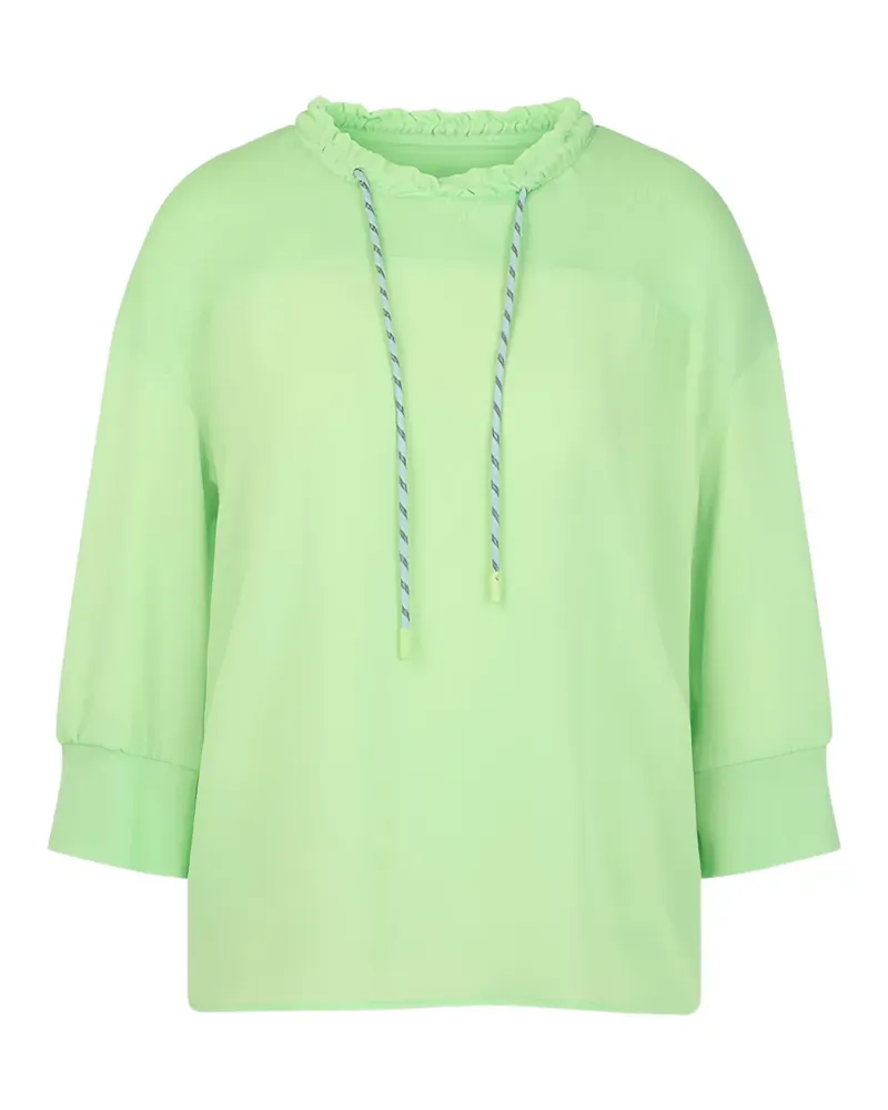 Marc Cain Bluse mit Rüschenkragen und Kordelzug - Grün Grün