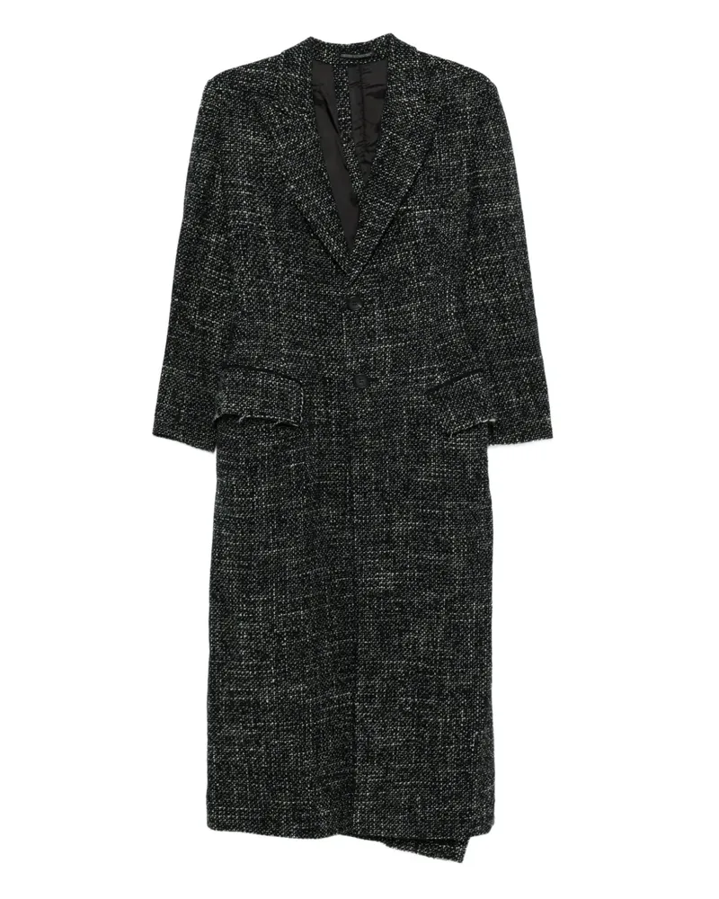 Yohji Yamamoto Mantel aus Tweed - Schwarz Schwarz