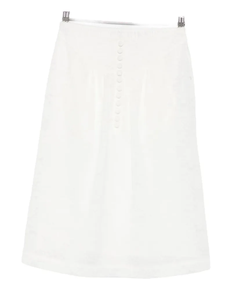 SHUSHU/TONG floral-lace midi skirt - Weiß Weiß