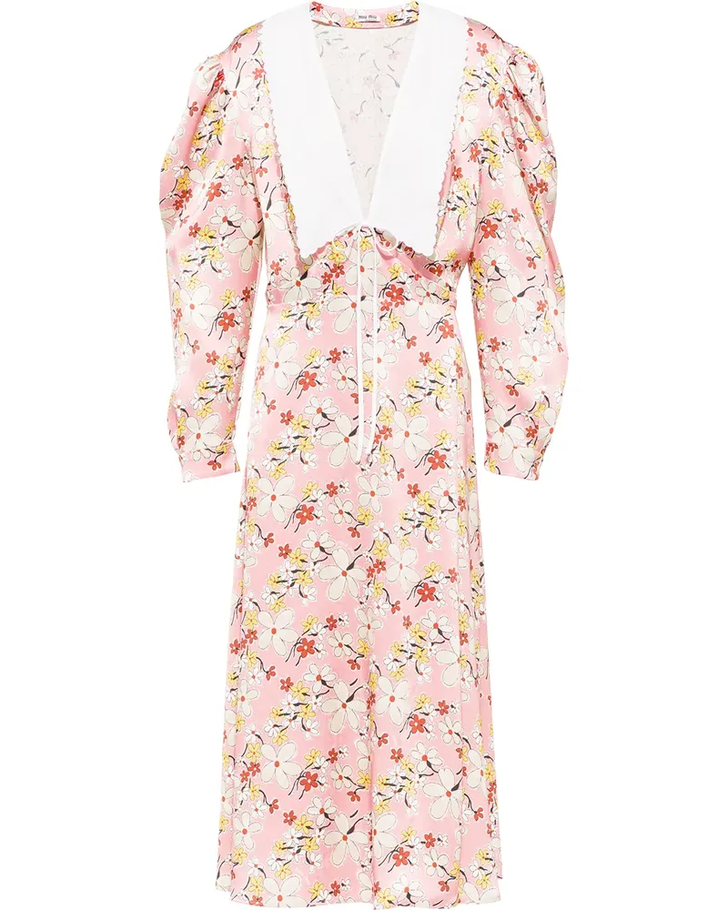 Miu Miu Kleid mit Blumen-Print - Rosa Rosa
