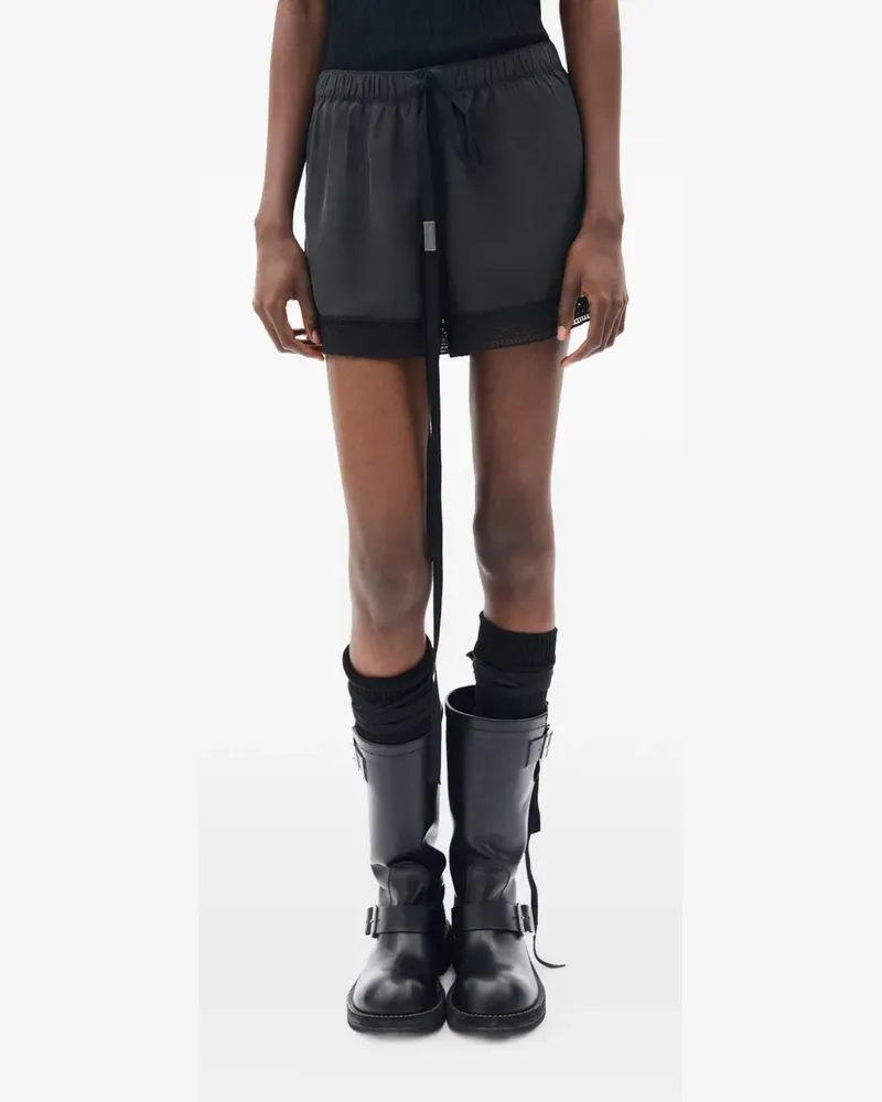 Ann Demeulemeester Ante Shorts mit Spitzenbesatz - Schwarz Schwarz