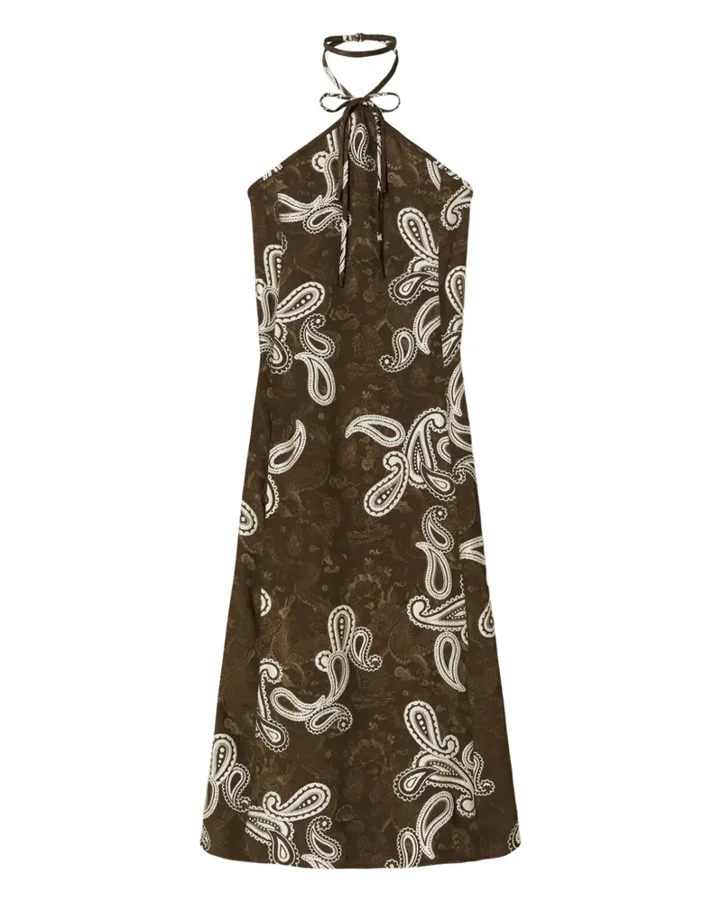 Tory Burch Midikleid mit Paisley-Print - Braun Braun