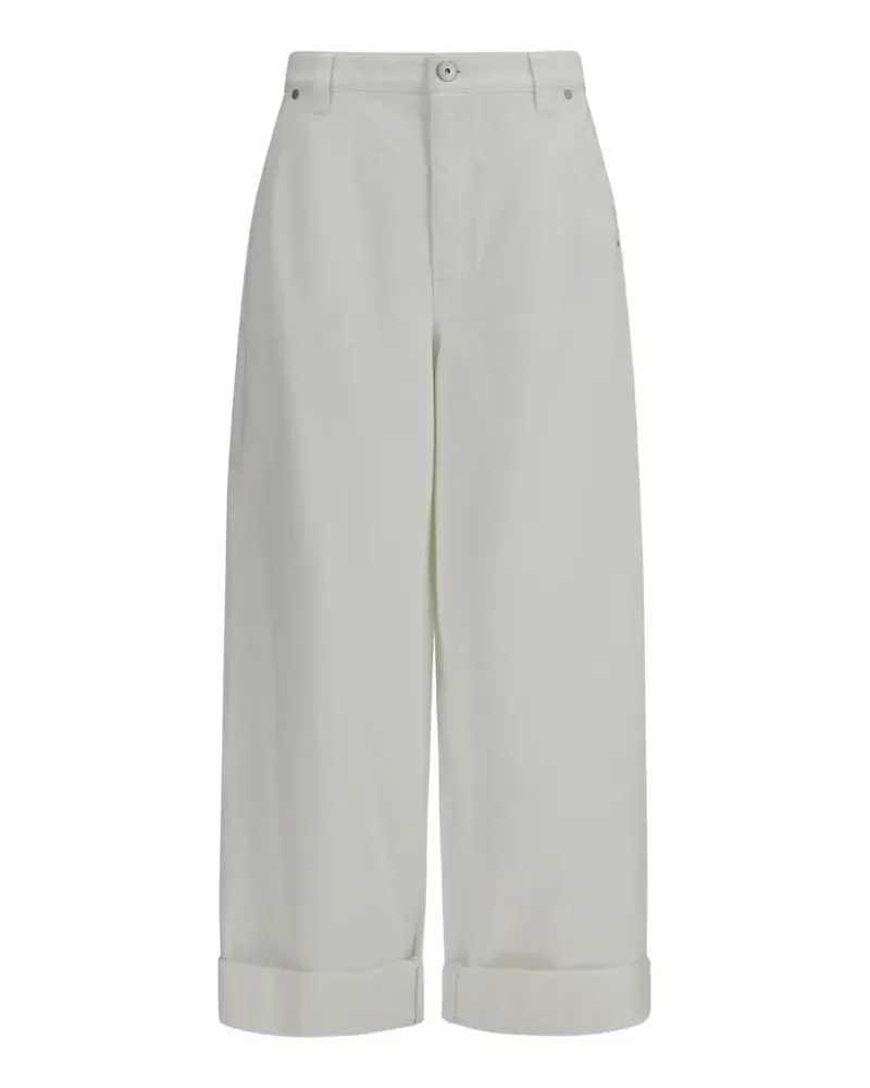 Brunello Cucinelli wide-leg turn-up trousers - Weiß Weiß