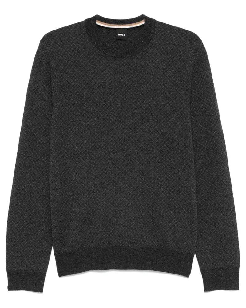 HUGO BOSS Pullover mit Jacquardmuster - Grau Grau
