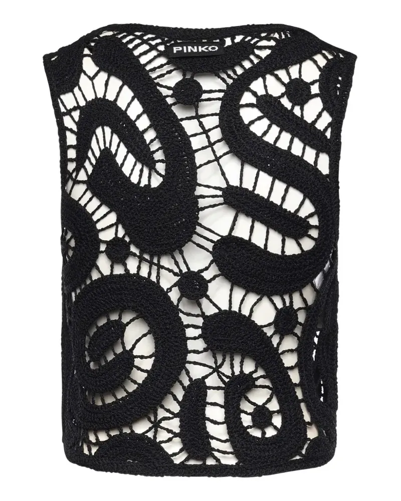 Pinko crochet top - Schwarz Schwarz