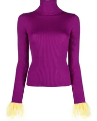 La DoubleJ High Kick Pullover mit Federbesatz Violett