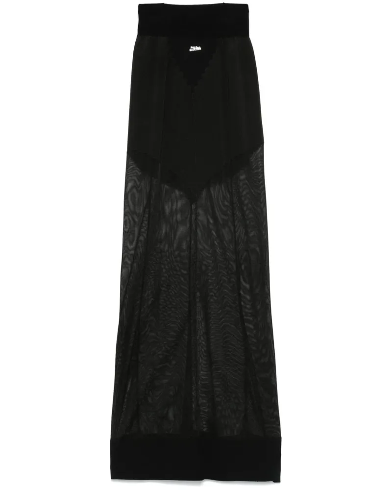 Jean Paul Gaultier Gestrickter Maxirock - Schwarz Schwarz