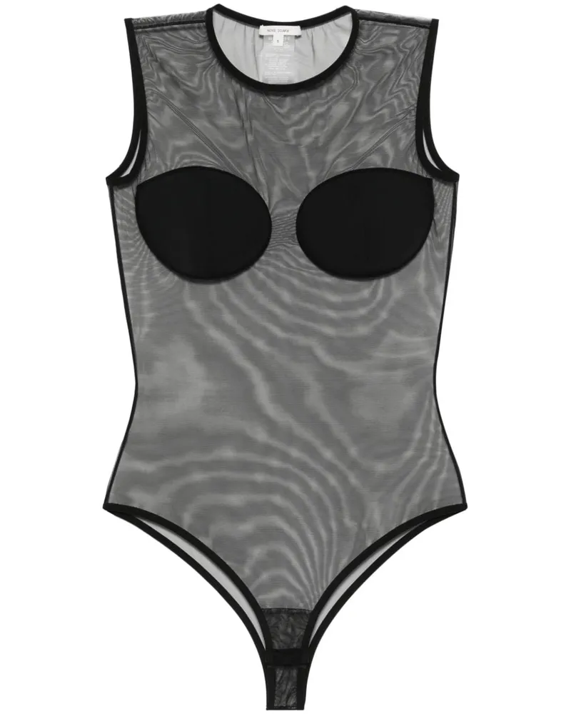 Nensi Dojaka Semi-transparenter Body - Schwarz Schwarz