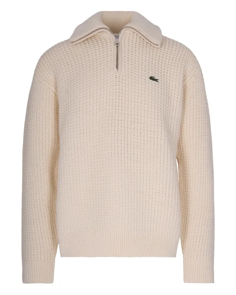 Lacoste Waffelstrick-Pullover mit Reißverschluss - Nude Nude