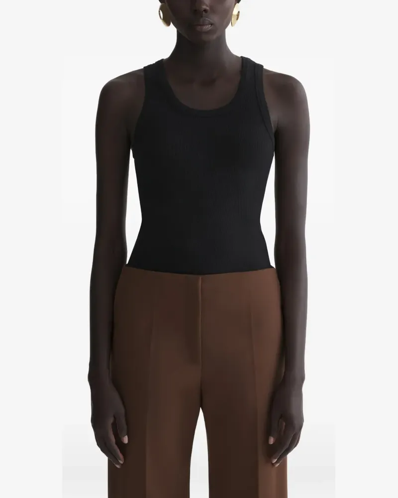 Thierry Mugler Geripptes Trägershirt - Schwarz Schwarz