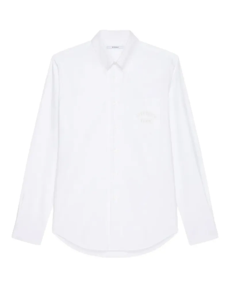 Givenchy Oxford-Hemd aus Baumwolle mit  Paris-Stickerei - Weiß Weiß