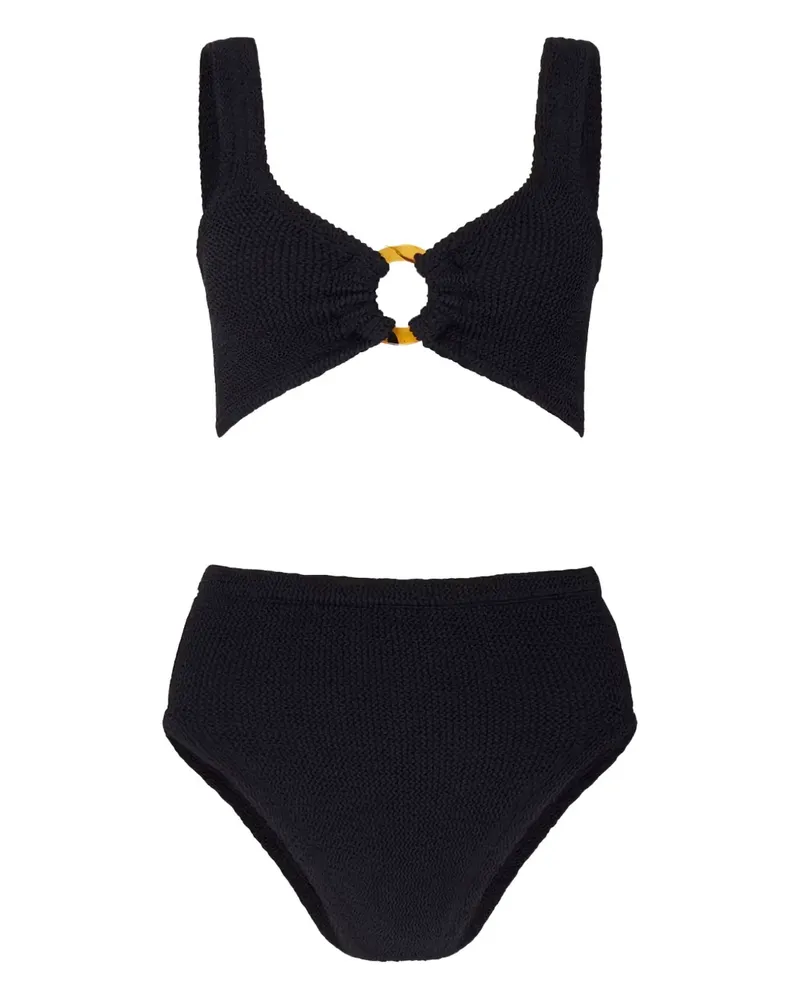 Hunza G Hoch sitzender Bikini mit Ringdetail - Schwarz Schwarz