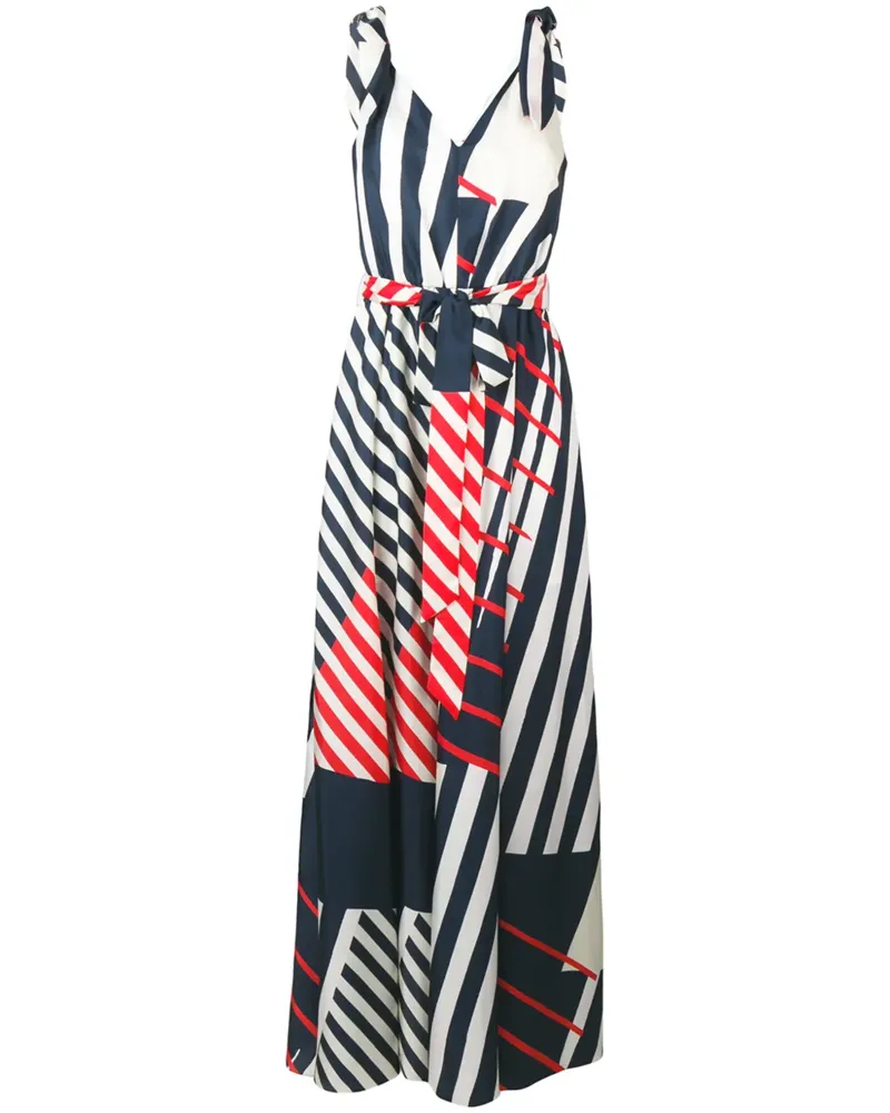 Paule Ka Abendkleid mit Streifen - Weiß Weiß