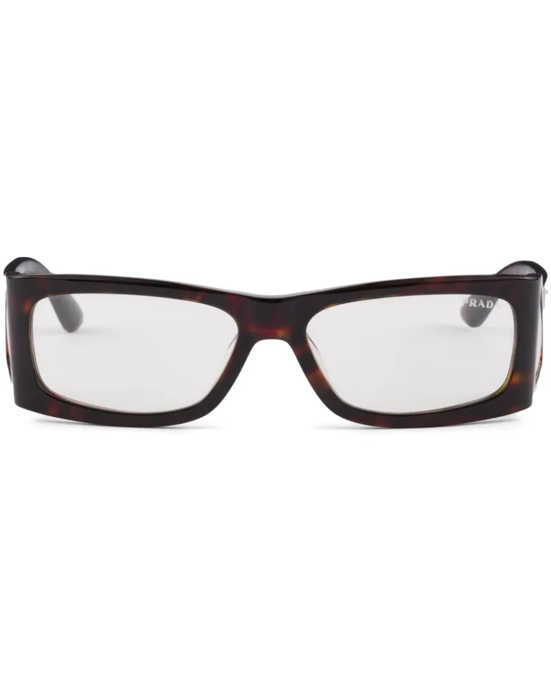 Prada Sonnenbrille mit eckigem Gestell - Braun Braun