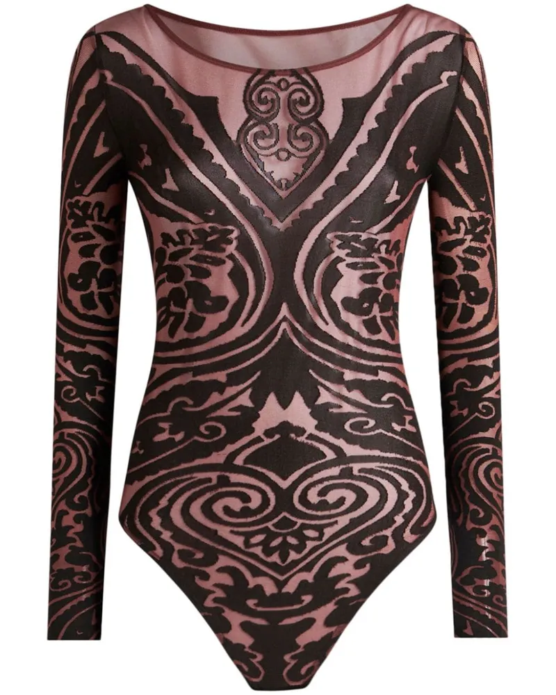Etro Ärmelloser Body mit Paisley-Print - Rosa Rosa