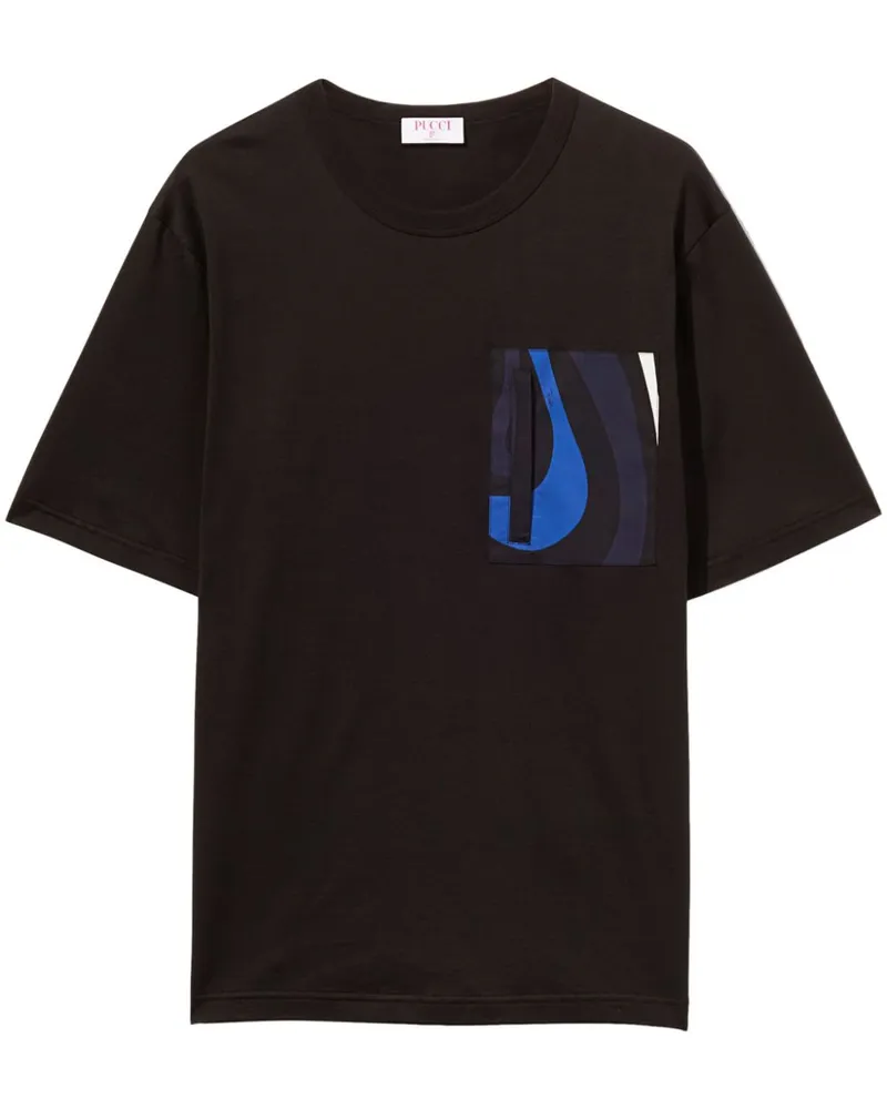 Emilio Pucci T-Shirt mit Marmo-Print - Schwarz Schwarz