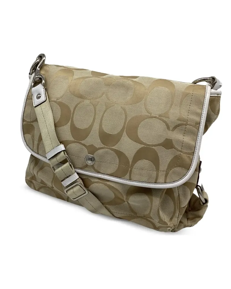 Coach Kuriertasche aus Canvas mit Klappe - Nude Nude