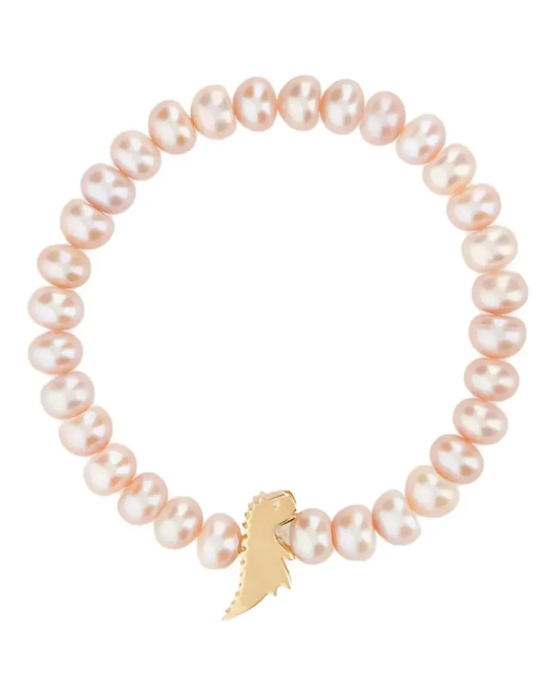 Aliita Perlenarmband mit 9kt Dino-Anhänger - Rosa Rosa