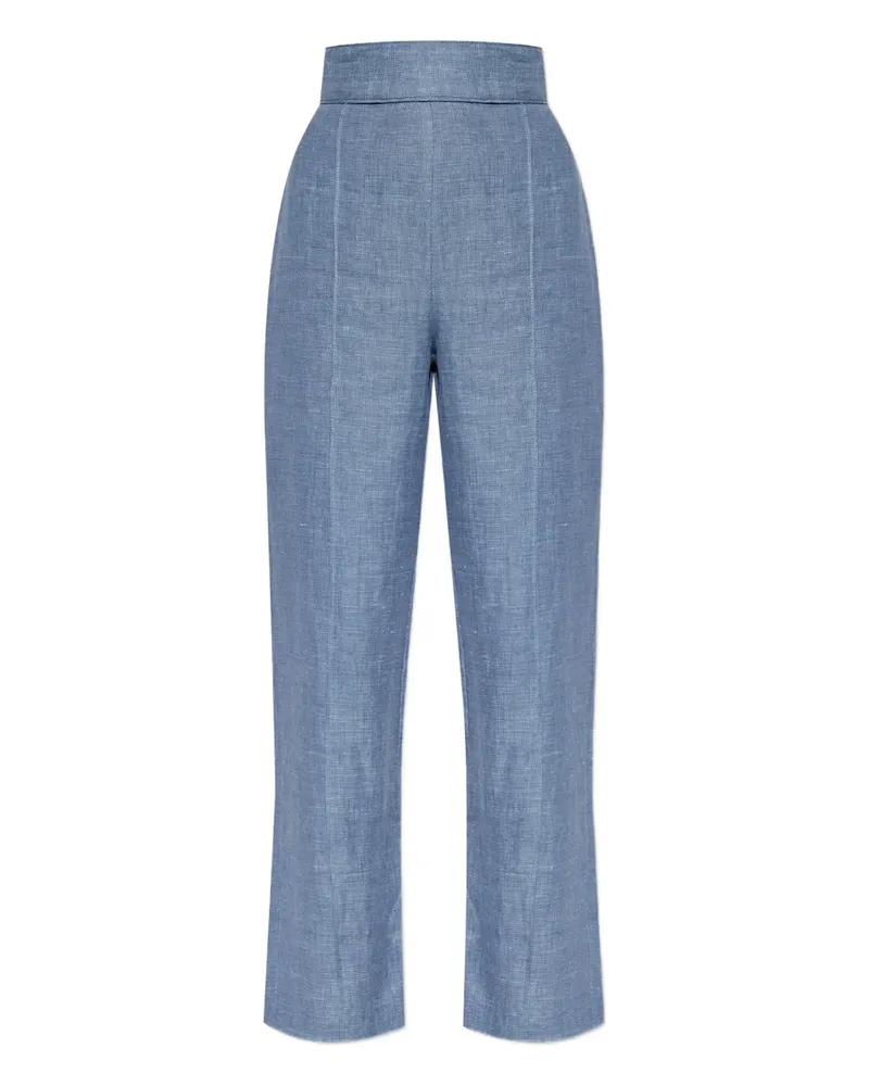 Posse Cropped-Hose mit Stretchbund - Blau Blau