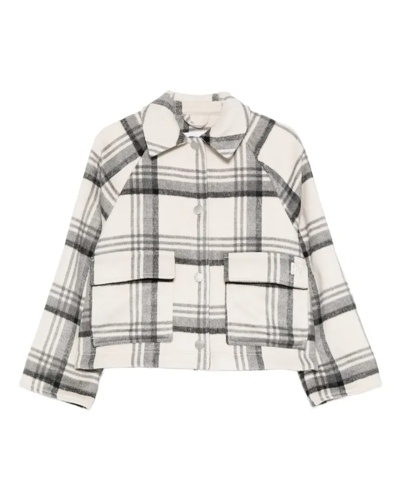 DKNY Karierte Jacke mit Druckknöpfen - Nude Nude