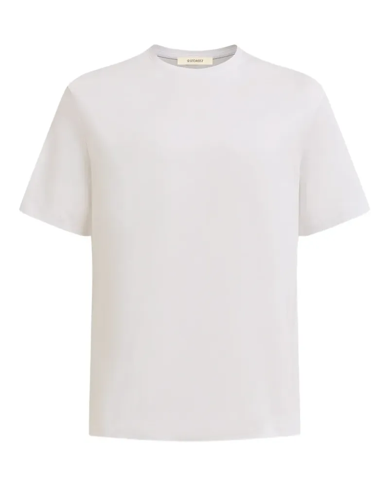 12 STOREEZ Klassisches T-Shirt - Weiß Weiß