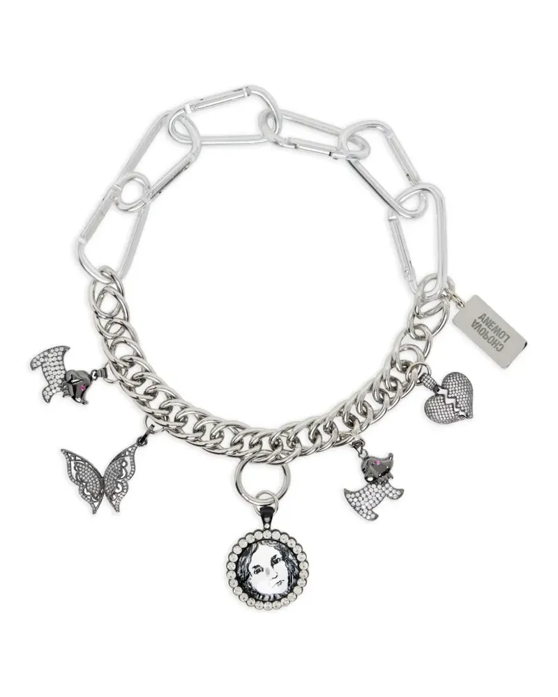 CHOPOVA LOWENA Alice Halskette mit Karabiner - Silber Silber