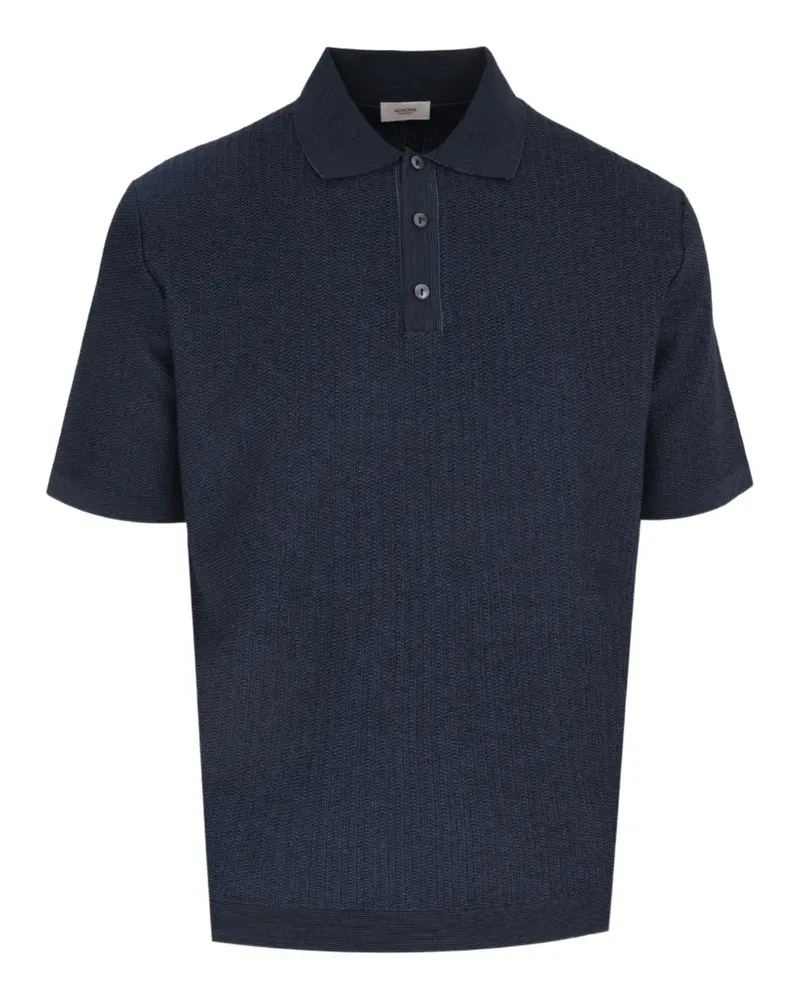 AGNONA jacquard knitted polo shirt - Blau Blau