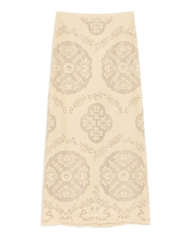Valentino Garavani Midirock mit floralem Allover-Muster - Nude Nude