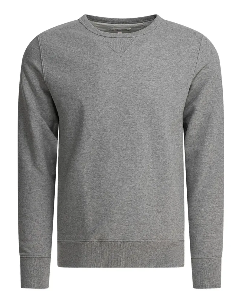 Merz b. Schwanen Rundhals-Pullover mit V-Steppung - Grau Grau