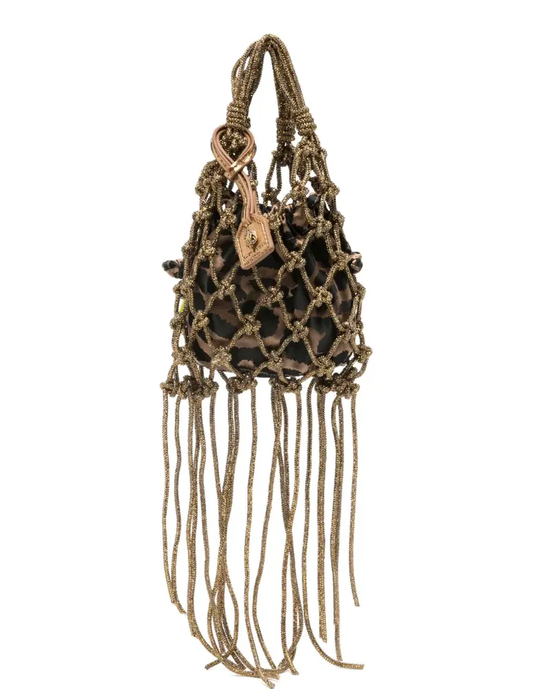 Kurt Geiger mini fringed Leopard Print Backpack - Braun Braun